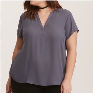 Torrid Grey Georgette Pullover Blouse size 0x- lightly used, like new!